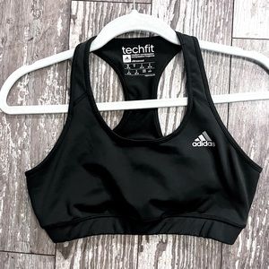 - Adidas Black Sports Bra Techfit Climacontrol Size M